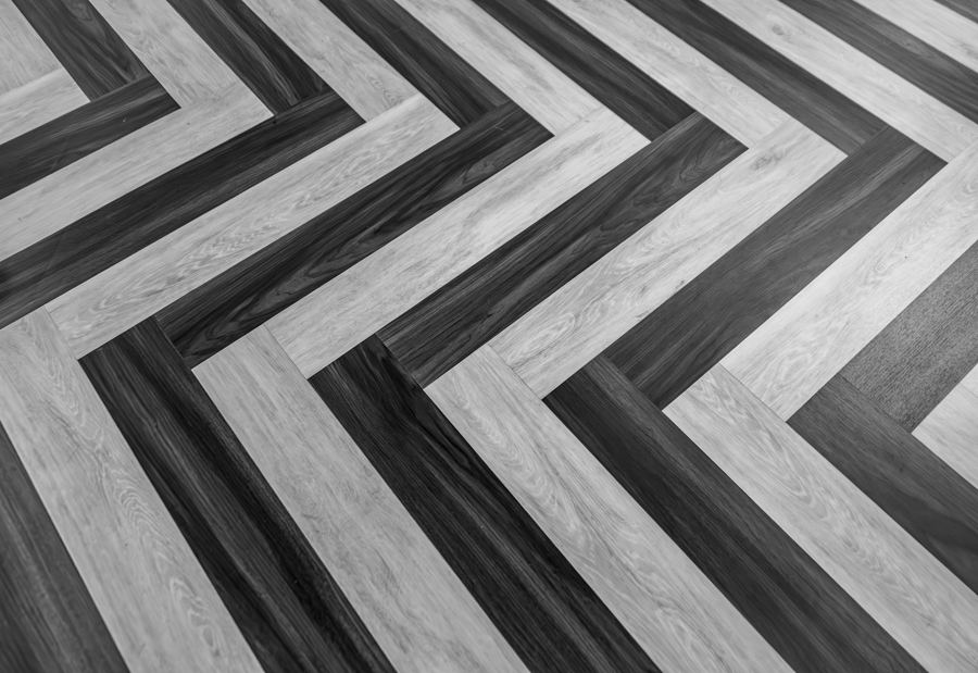 Sol souple vinyle à motif chevrons